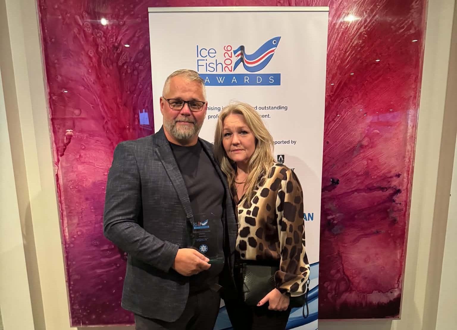 Captain and crew of Barði honored at the IceFish exhibition