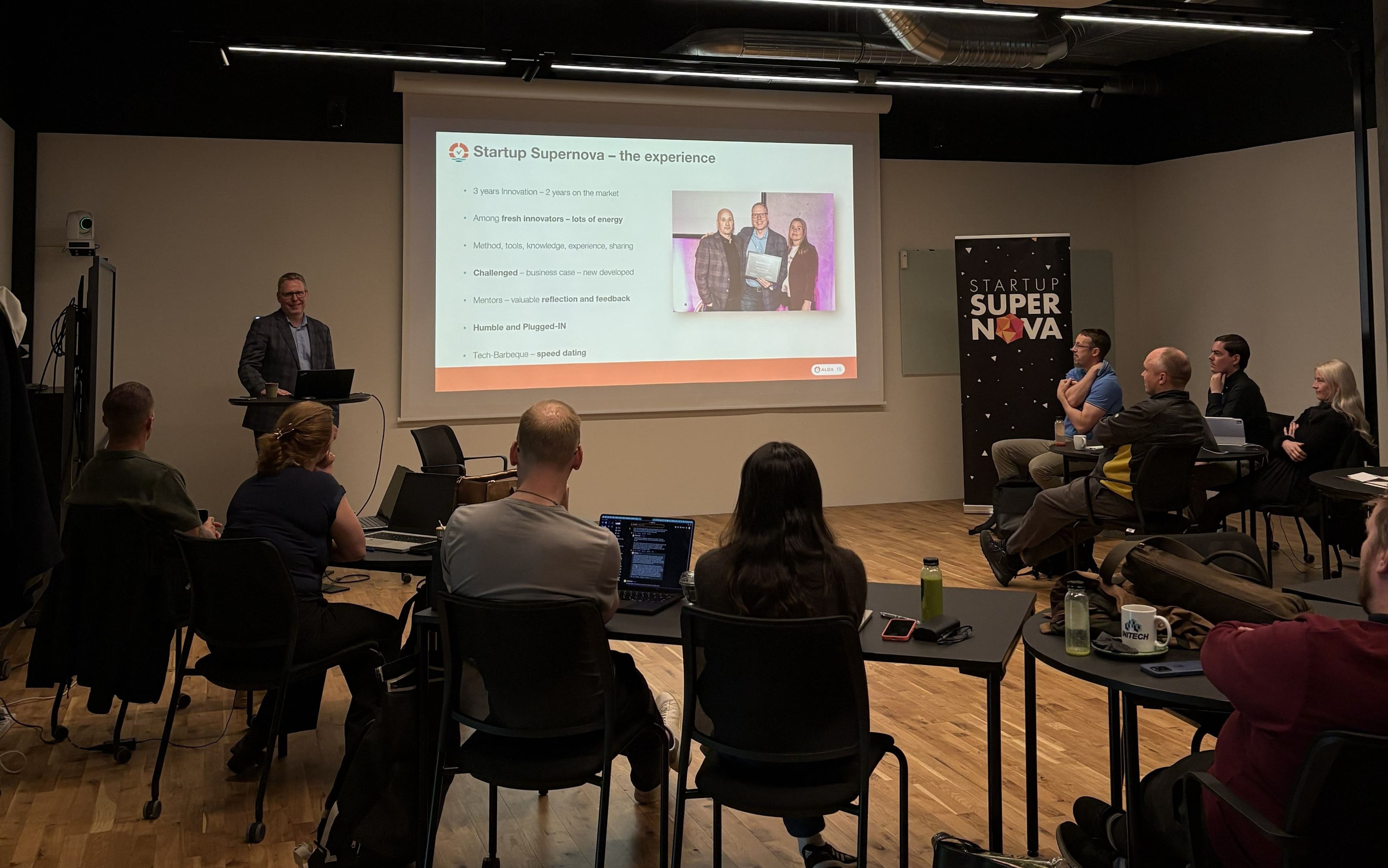 Alda give a "Founder's lunch" talk at Startup SuperNova